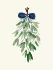 Blue Ribbon Mistletoe Art Print