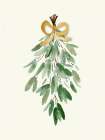 Gold Ribbon Mistletoe Art Print