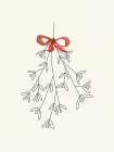 Red Ribbon Mistletoe Art Print