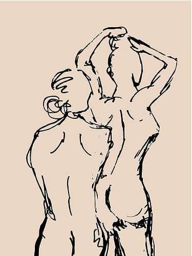 Women Standing Art Print by Corinne Rose Design