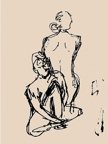 Women Sketches Art Print by Corinne Rose Design