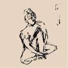 Sitting Woman Abstract Art Print
