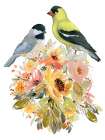 Bird Year Chickadee Goldfinch Plain Art Print
