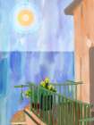 Riviera Dolce Vita Balcony Art Print