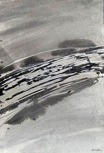 Grey Ice 1 Art Print by Victoria Brown