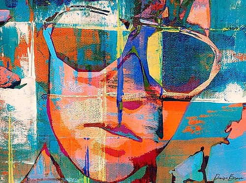 Abstract Facial Fusion Art Print by Denise Brown