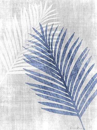 Navy Palm Silhouette 1 Art Print by Victoria Brown