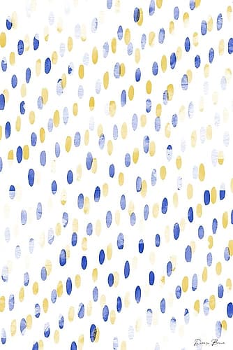 Blue Gold Dots Art Print by Denise Brown
