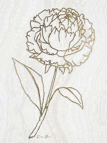 Golden Peony 1 Art Print by Denise Brown