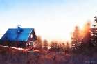 Cabin on a Hill Art Print