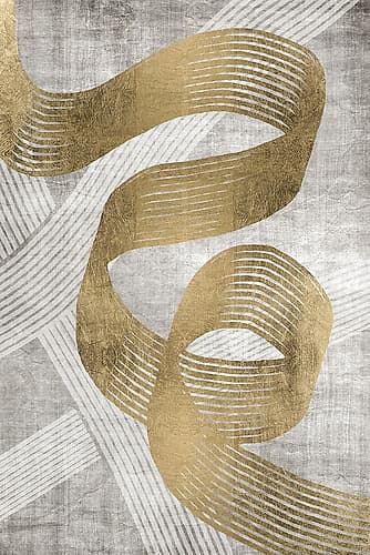 Golden Ribbon 1 Art Print by Denise Brown