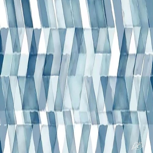 Blue Geometric 2 Patterns Print