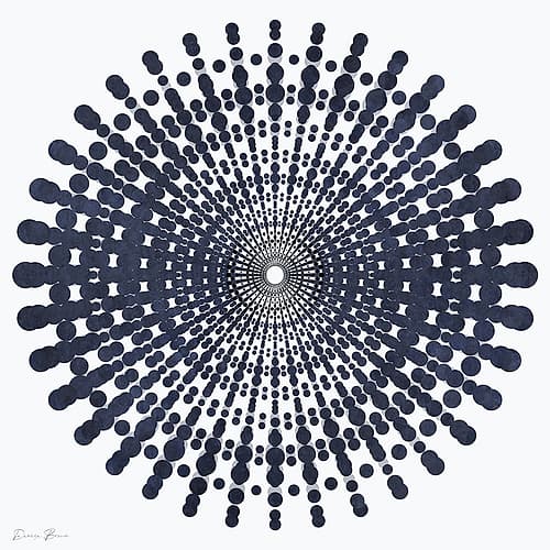 Dark Geometric Circles 4 Patterns Print