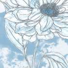 Blue Floral 1 Art Print