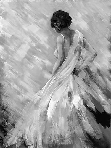 Dancing BW Queen 2 Art Print