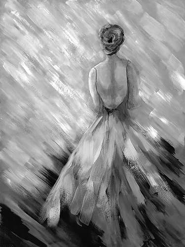 Dancing BW Queen 3 Figurative Print