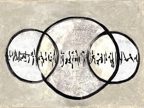 Two Moons Over Mars 1 Art abstrait reproduction