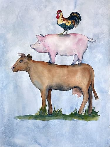 Misunderstood Cow Art Print