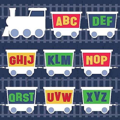 Trains Letters Kids Print