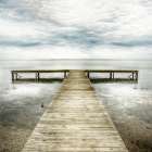 Gazing Down The Pier Art Print