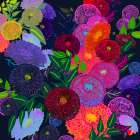 Garden Crush Ethereal Night Art Print