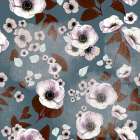 Cocoa Floral Rustica Teal Vintage Art Print