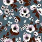 Cocoa Floral Rustica Teal Art Print