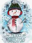 Merry Christmas Snowman Art Print