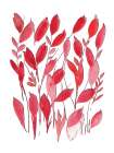 Red Watercolor Leaves 1 Art Print