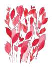 Red Watercolor Leaves 2 Art Print