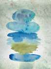 Blue Watercolor Cloudy Stones 1 Art Print