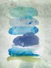 Blue Watercolor Cloudy Stones 2 Art Print