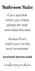 Bathroom Rules Kindness Art Print