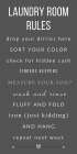 Laundry Room Rules Art Print
