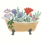 Colorful Bathtub 1 Art Print
