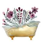 Flowery Bathtub 2 Art Print