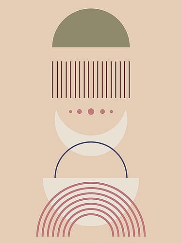 Abstract Moons Art Print