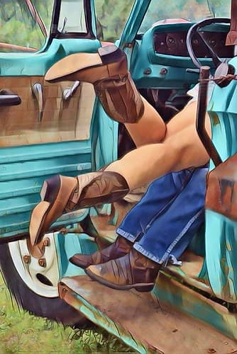 Couple And Boots Art Print