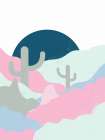 Pastels And Cacti Art Print