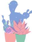 Periwinkle Cactus Botanical Print
