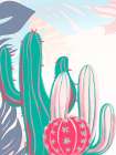 Cactus In Pastels Botanical Print