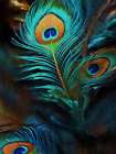 Dark Peacock Feather Painting Art Print