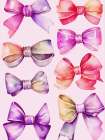 Watercolor Bows 1 Art Print
