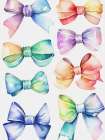 Watercolor Bows 1 Art Print