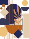 Navy Fern 2 Minimalist Print