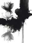Black Flower Ink Art Print