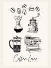 Coffee Drawings Art Print