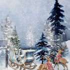 Reindeer At Play Art Print