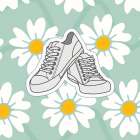 Girls Girls Girls Flower Sneakers 1 Art Print