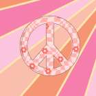 Beaming Peace Sign 2 Art Print